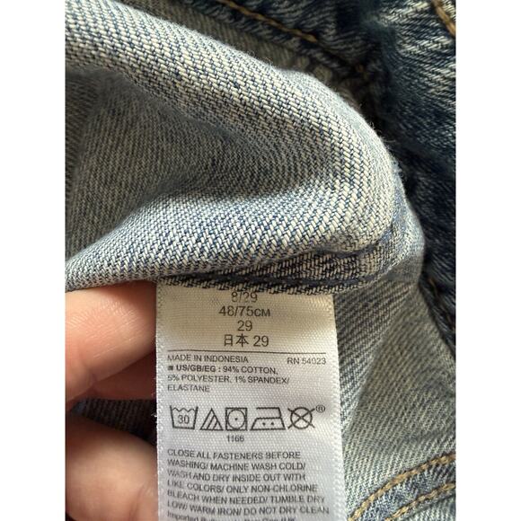 GAP Denim Women’s Button Front Midi Skirt Blue A-Line Stretch Size 29 - Picture 7 of 7